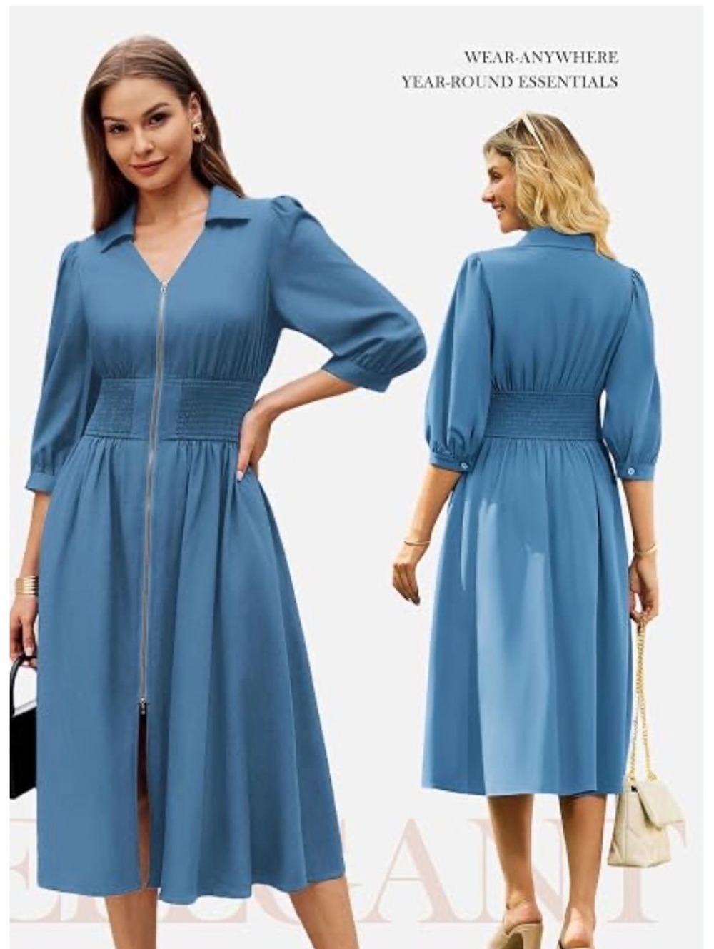 NWT Grace Karin Midi Puff Sleeve Dress Size Small